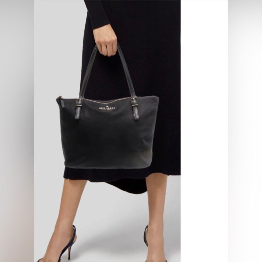 Kate Spade New York Watson Lane Nylon Black Purse Bag Gold Hardware Timeless